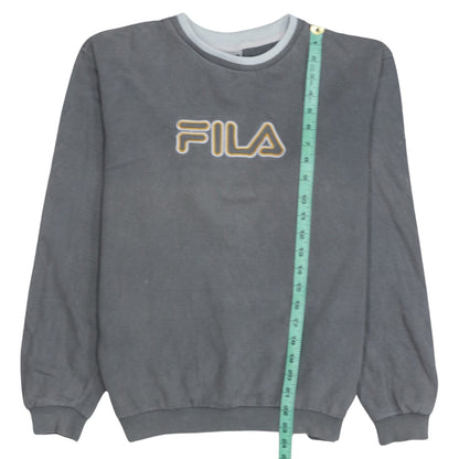 Fila Boys Grey Pullover Sweatshirt Age 14 Logo Crew Neck Fleece Top