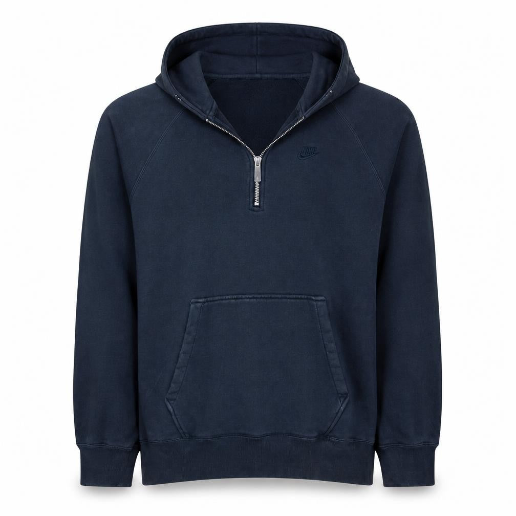 Nike Mens Blue 1/2 Zip Hooded Sweatshirt L Regular Fit