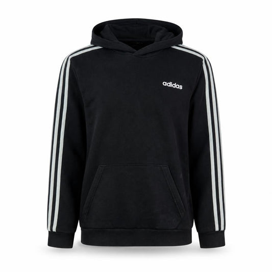 Front view of adidas Men's Black Pullover Hoodie Small Regular Fit Sports Fleece