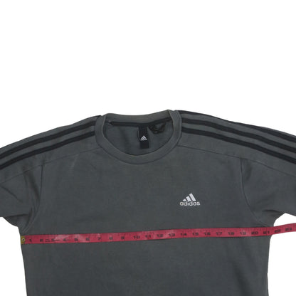adidas Men's Grey Crew Neck Pullover Sweatshirt Size S