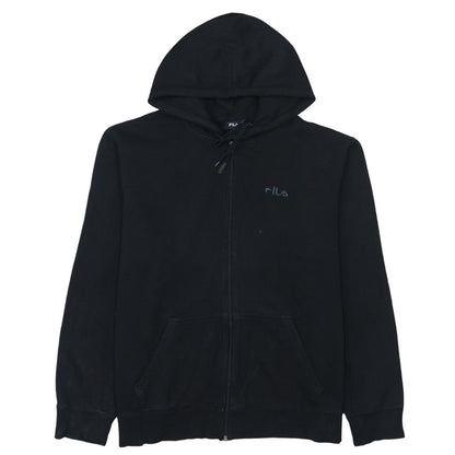 FILA Mens Black XL Full Zip Hoodie Fleece Sweatshirt