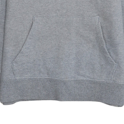 The North Face Women Grey Pullover Hoodie Size M Logo Print Cotton Blend