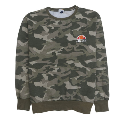Ellesse Men's Green Camouflage Crew Neck Sweatshirt XL