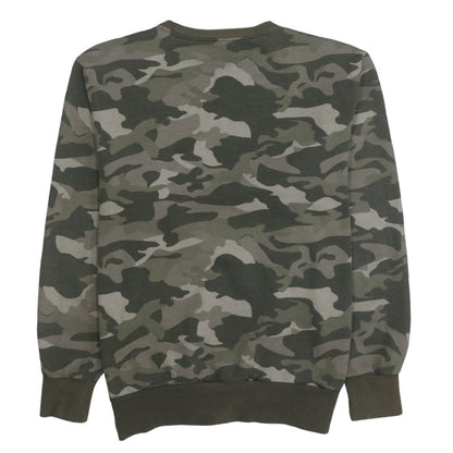 Ellesse Men's Green Camouflage Crew Neck Sweatshirt XL