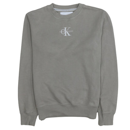 Calvin Klein Jeans Men's Grey Crew Neck Pullover Sweatshirt M