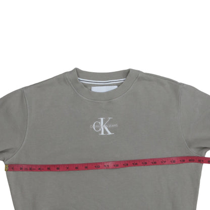 Calvin Klein Jeans Men's Grey Crew Neck Pullover Sweatshirt M
