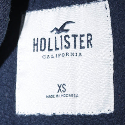 Hollister Womens Navy Blue XS Pullover Hoodie with Logo Print