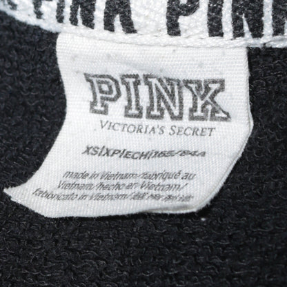 Victoria's Secret PINK Women's Black Crew Neck Sweatshirt XS Relaxed Fit