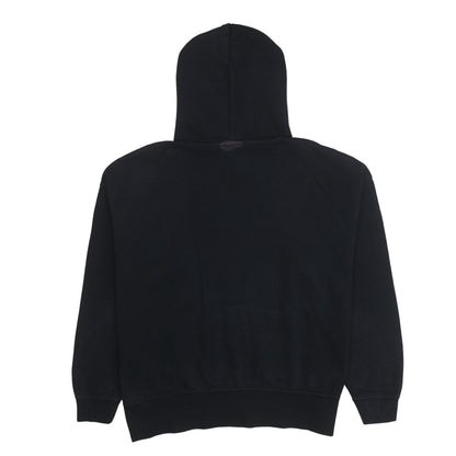 Nike Women Black Pullover Hoodie Medium Cotton Blend Logo Print