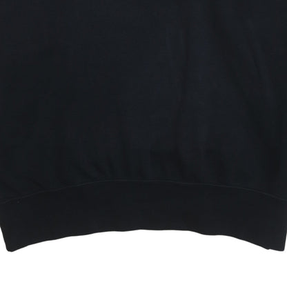 Nike Women Black Pullover Hoodie Medium Cotton Blend Logo Print
