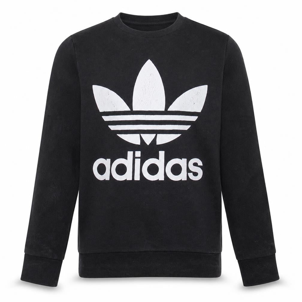 Adidas Boys Black Logo Crew Neck Pullover Sweatshirt 13-14 Years