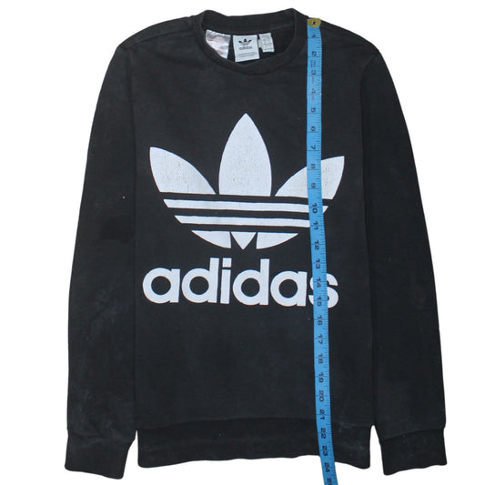 Adidas Boys Black Logo Crew Neck Pullover Sweatshirt 13-14 Years