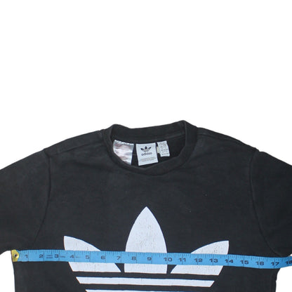 Adidas Boys Black Logo Crew Neck Pullover Sweatshirt 13-14 Years