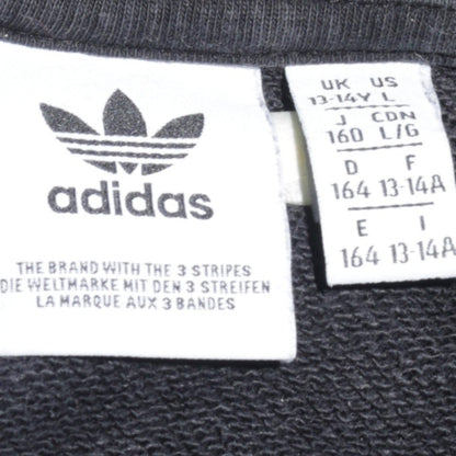 Adidas Boys Black Logo Crew Neck Pullover Sweatshirt 13-14 Years