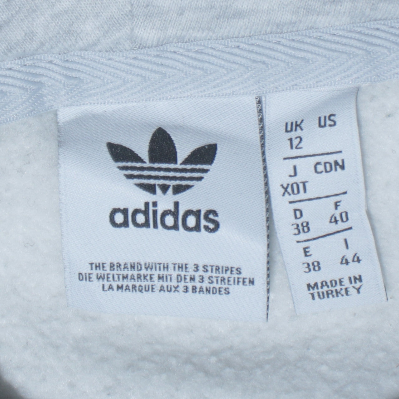 Adidas Women Grey Pullover Hoodie Size 12 Cotton Casual Sweatshirt