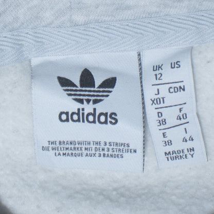 Adidas Women Grey Pullover Hoodie Size 12 Cotton Casual Sweatshirt