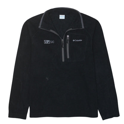 Columbia Men's Black Fleece Ski Jacket L 1/4 Zip Outdoor Winter