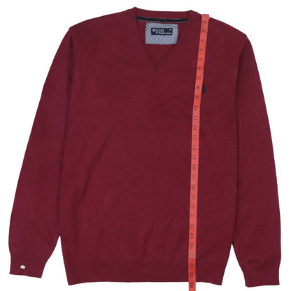 Polo Ralph Lauren Men's Red Cotton V-Neck Jumper XL