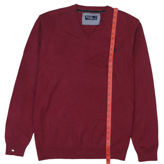 Polo Ralph Lauren Men's Red Cotton V-Neck Jumper XL