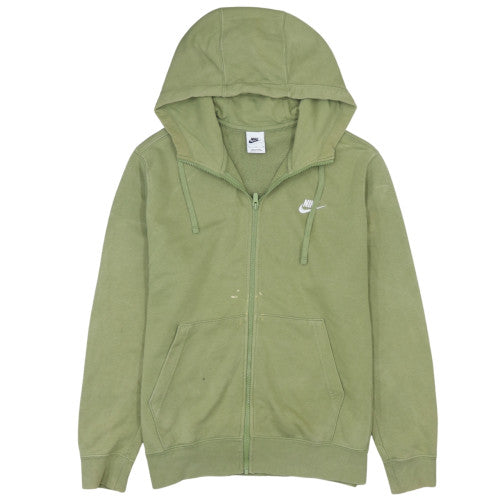 Nike Men's Green Full Zip Hoodie M Regular Fit Cotton Fleece