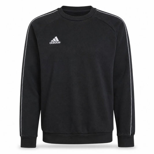 Front view of adidas Men's Black Small Pullover Crew Neck Sweatshirt