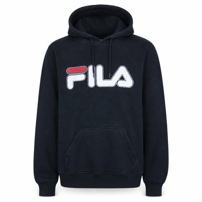Fila Men's Black Pullover Hoodie S Logo Graphic Cotton Blend