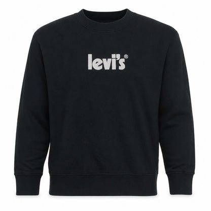 Levi's Men's Black Logo Crew Neck Sweatshirt M