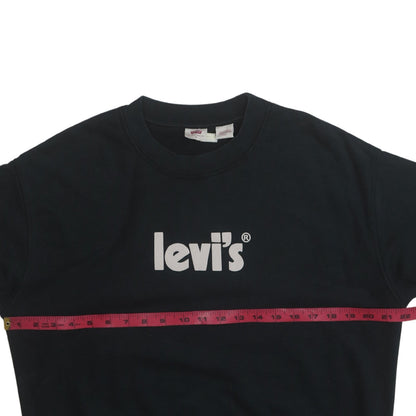 Levi's Men's Black Logo Crew Neck Sweatshirt M