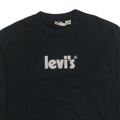 Levi's Men's Black Logo Crew Neck Sweatshirt M