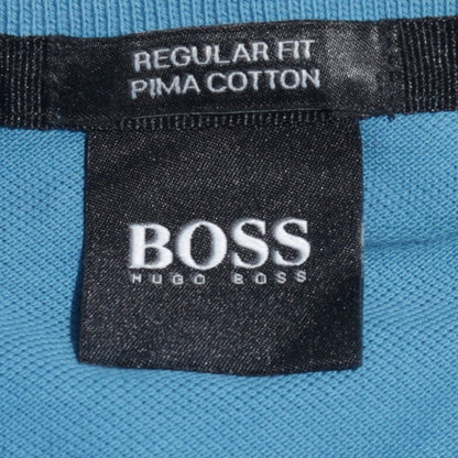Hugo Boss Men's Blue Pima Cotton Regular Fit Polo Shirt XL