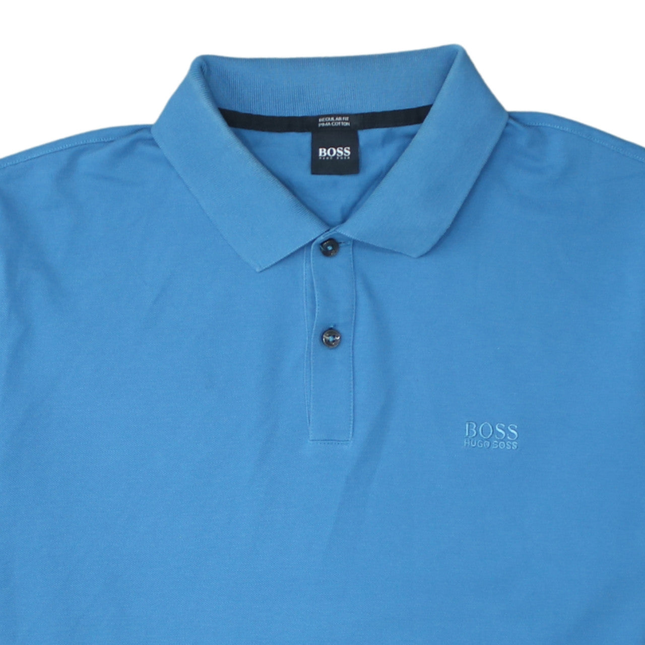 Hugo Boss Men's Blue Pima Cotton Regular Fit Polo Shirt XL
