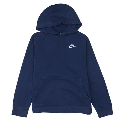 Nike Women's Navy Blue Pullover Hoodie L Cotton Blend Logo Casual