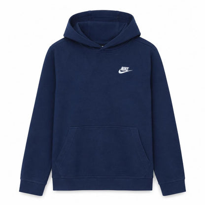 Nike Women's Navy Blue Pullover Hoodie L Cotton Blend Logo Casual