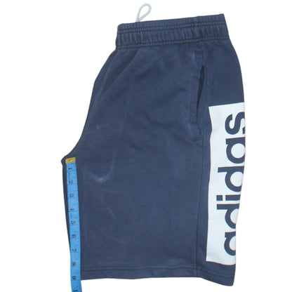Adidas Men's Blue Medium Athletic Jersey Shorts with Pockets