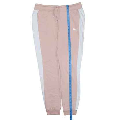 Puma Womens Pink Jogger Sweatpants UK 12 Side Stripe Comfort Fit