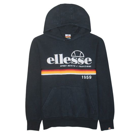 Ellesse Men's Black XL Pullover Hoodie Logo Fleece Sweatshirt