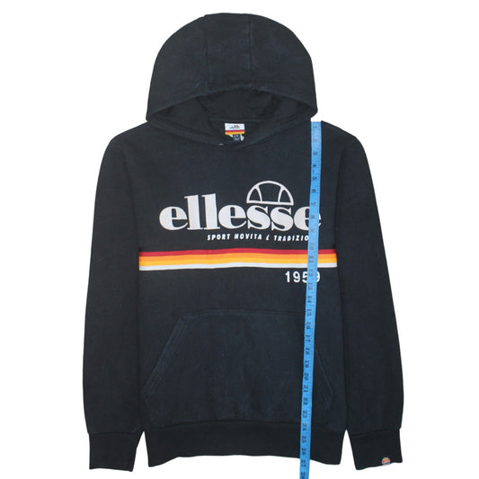 Ellesse Men's Black XL Pullover Hoodie Logo Fleece Sweatshirt