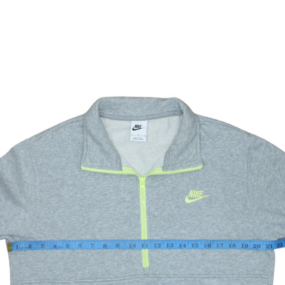 Nike Men's Grey 1/4 Zip Pullover Sweatshirt M Fleece Cotton Blend