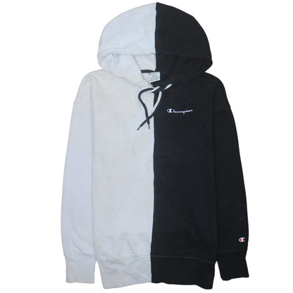 Champion Men’s Black & White Pullover Hoodie Small Logo Fleece
