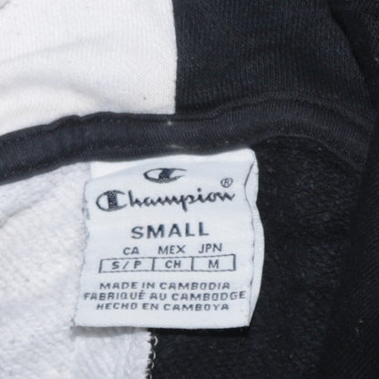 Champion Men’s Black & White Pullover Hoodie Small Logo Fleece