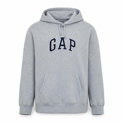 Gap Men's Grey Pullover Hoodie S Regular Fit Logo Fleece Sweatshirt