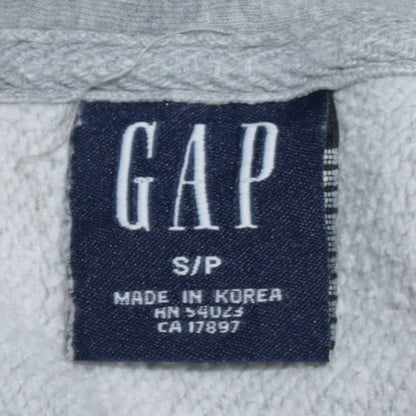 GAP Men's Grey Pullover Hoodie S Regular Fit Logo Fleece Sweatshirt