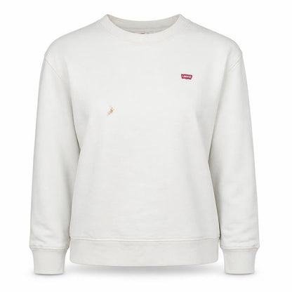 Levi's Women's White Cotton Crew Neck Pullover Sweatshirt M
