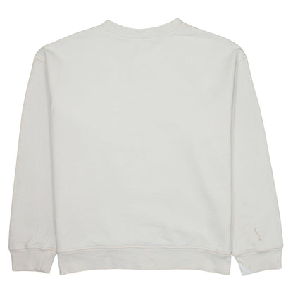 Levi's Women's White Cotton Crew Neck Pullover Sweatshirt M