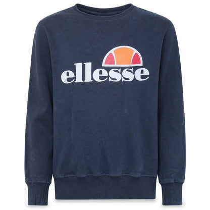 Ellesse Men's Blue Small Pullover Crew Neck Logo Sweatshirt