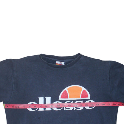 Ellesse Men's Blue Small Pullover Crew Neck Logo Sweatshirt