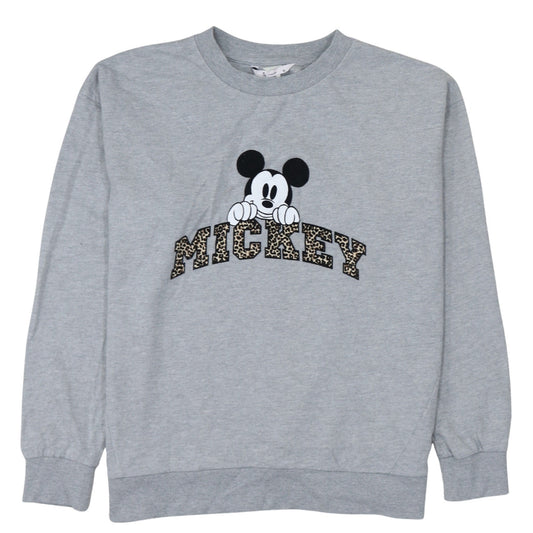 TU Woman Grey Disney Mickey Sweatshirt Size 16 Leopard Print