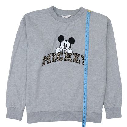 TU Woman Grey Disney Mickey Sweatshirt Size 16 Leopard Print