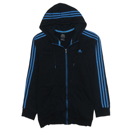 Adidas Men’s Black Blue Full Zip Hoodie XL Essentials Sportswear