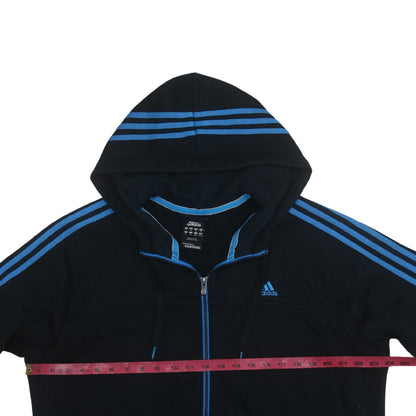 Adidas Men’s Black Blue Full Zip Hoodie XL Essentials Sportswear